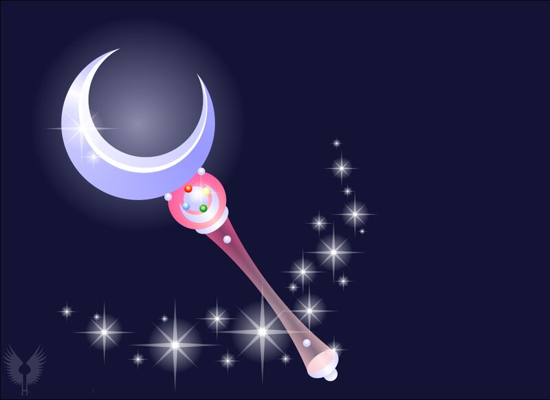 Magic Wand with Crescent Moon