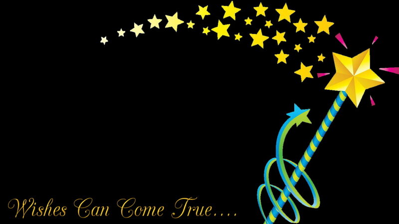 Magic Wand with Stars — Black