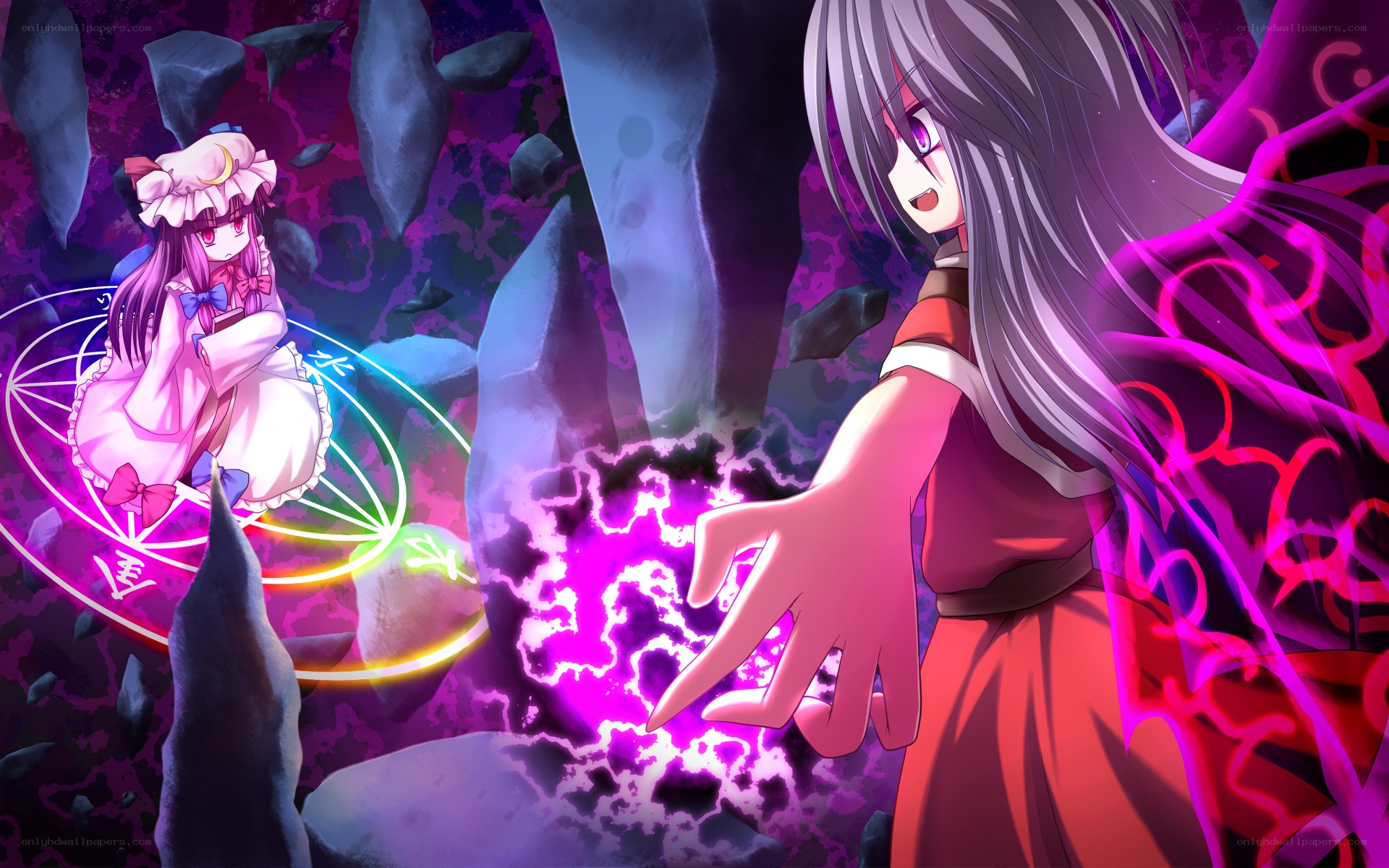 magical battle between two girls