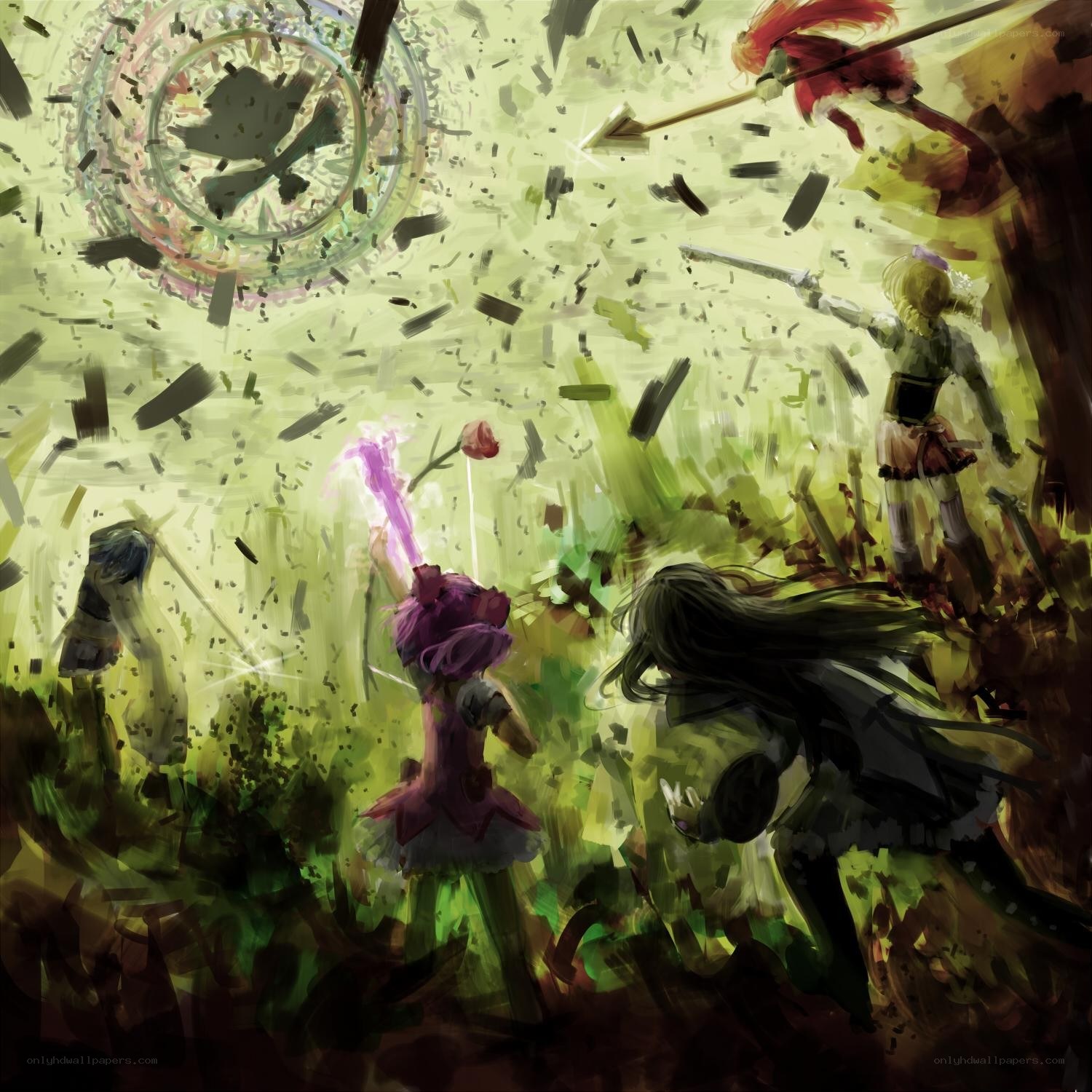 Magical battle in a forest