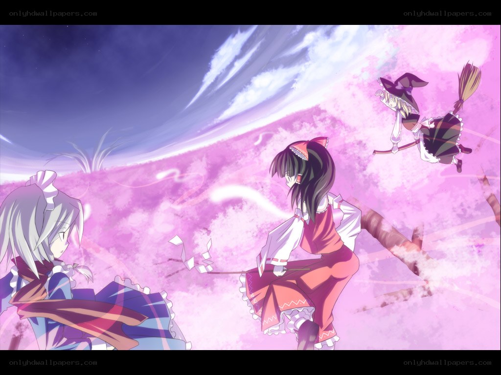Magical battle in a pink sky
