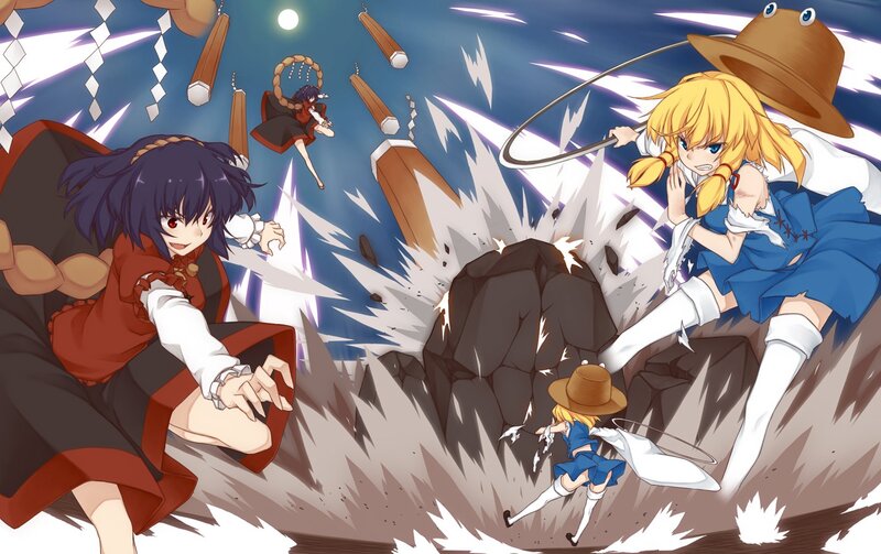 Magical battle in a rocky arena