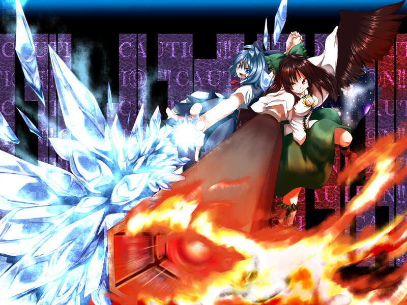 Magical battle with ice and fire