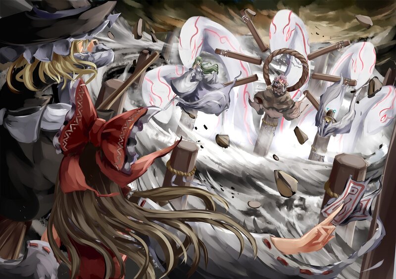 Magical battle with wind spirits