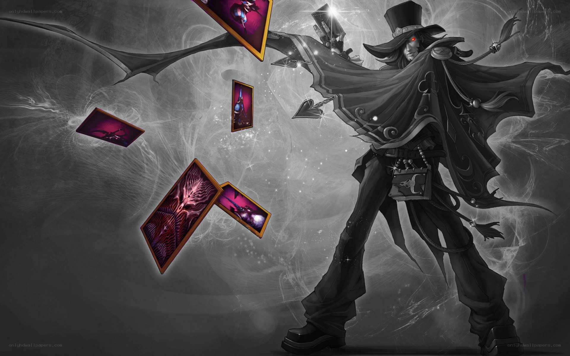 magical card user in dark cloak