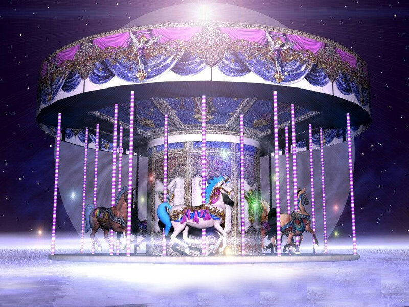 magical carousel at night