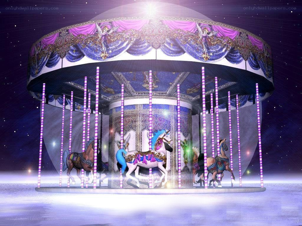 magical carousel at night