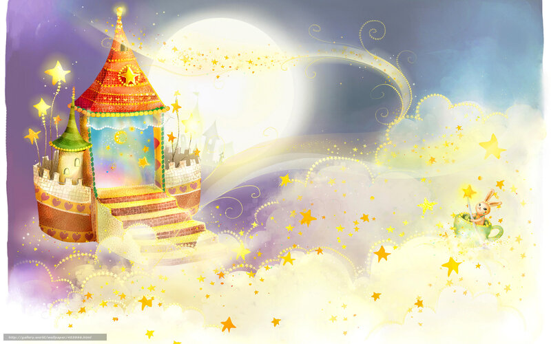Magical castle in the clouds