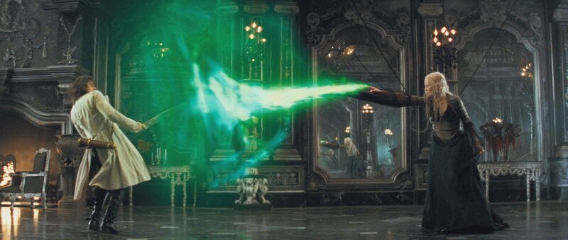 Magical duel in grand hall