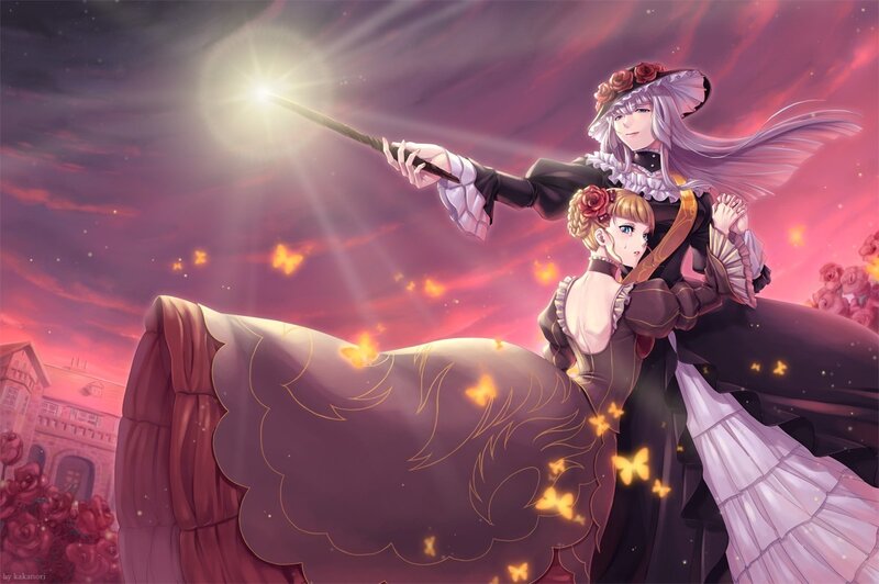 Magical duo with wand