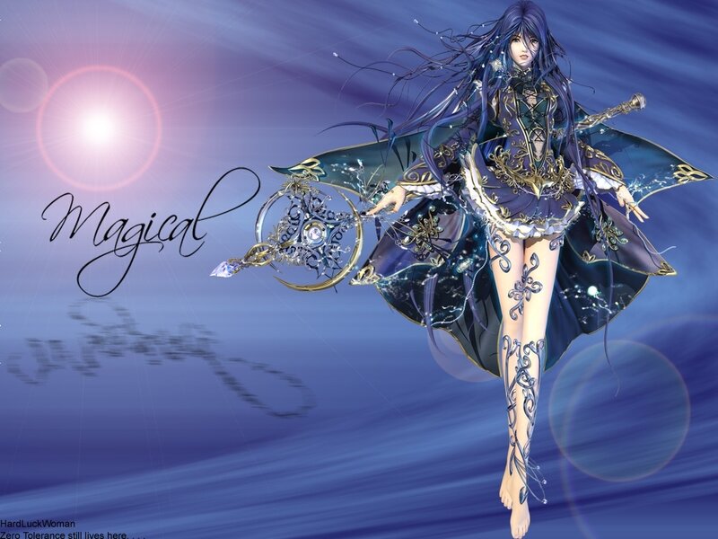 Magical fantasy woman with staff