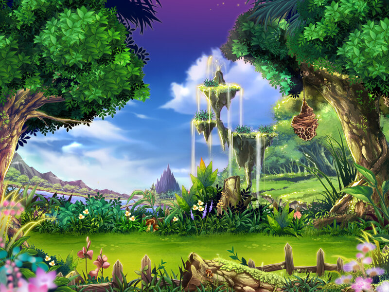 magical floating islands landscape