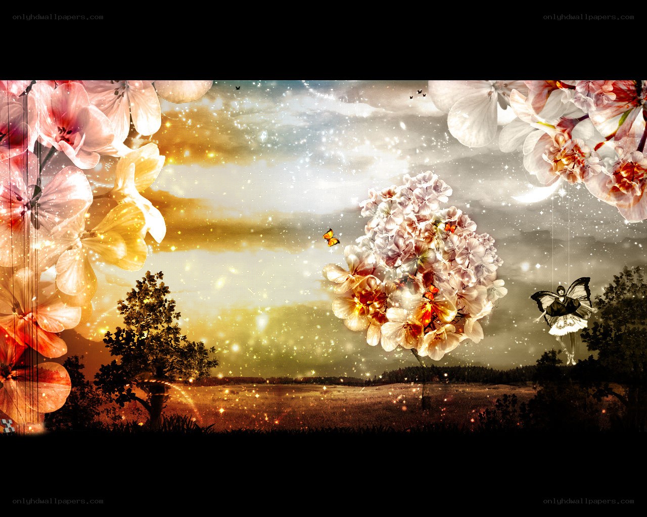 magical floral landscape