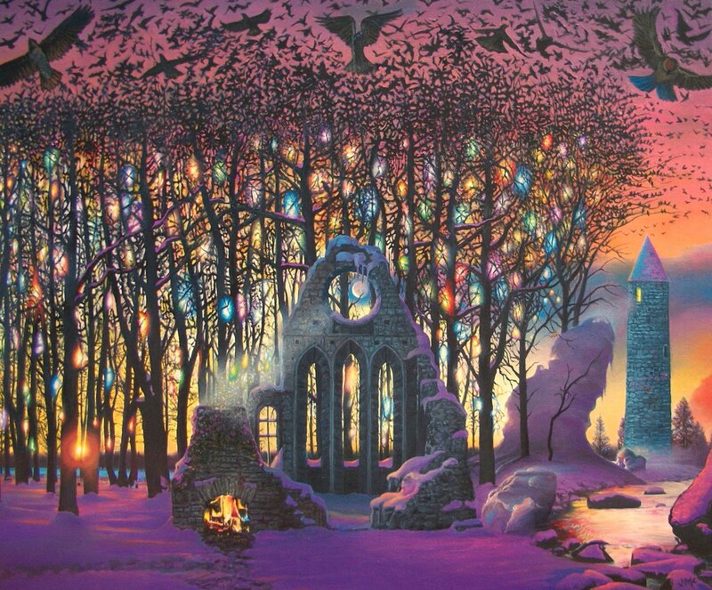 Magical forest ruins