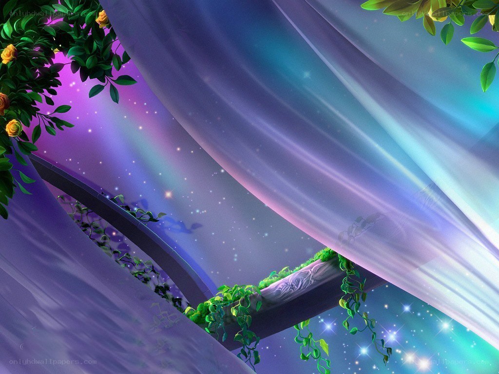 magical garden with glowing vines