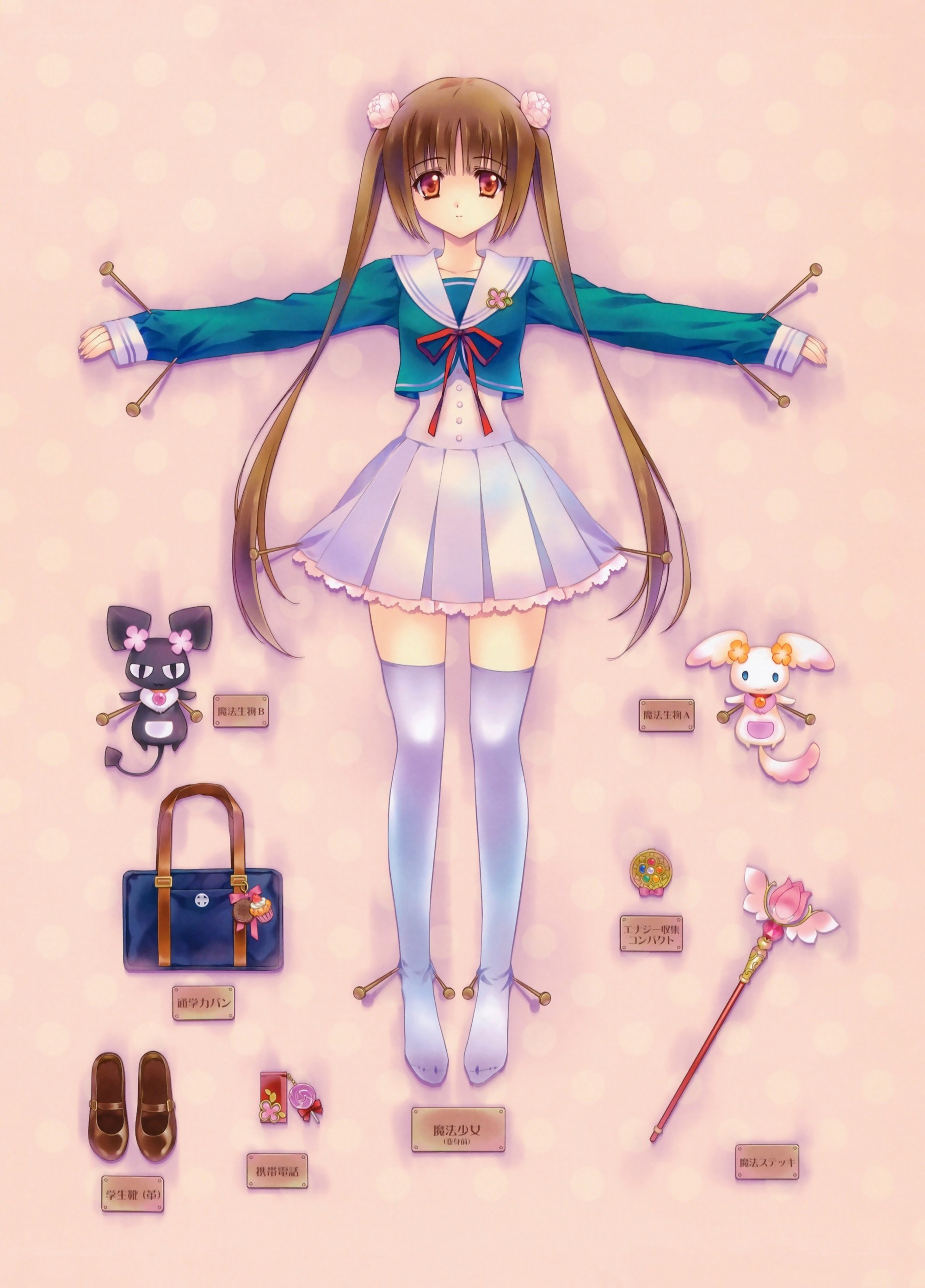 magical girl character design sheet