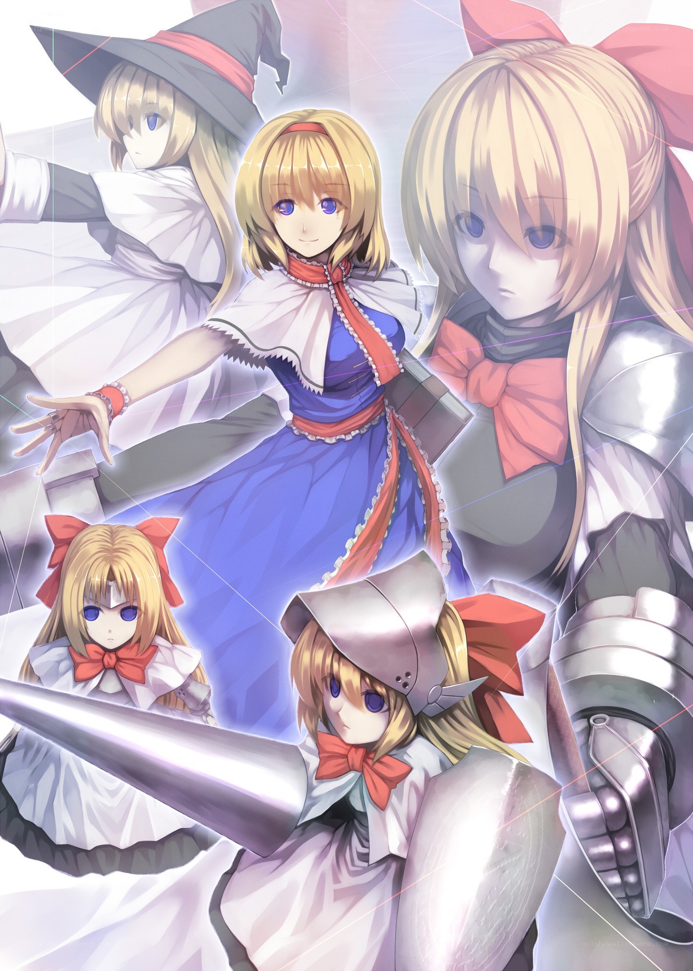 Magical girl characters collage