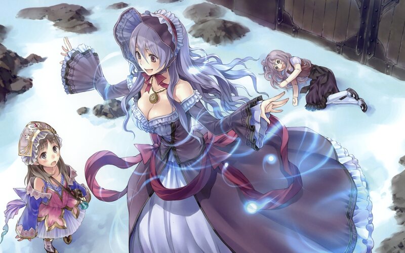 Magical girl in a snowy scene