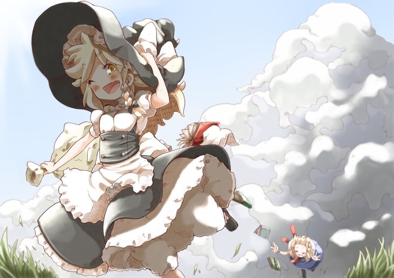 Magical girl in a storm