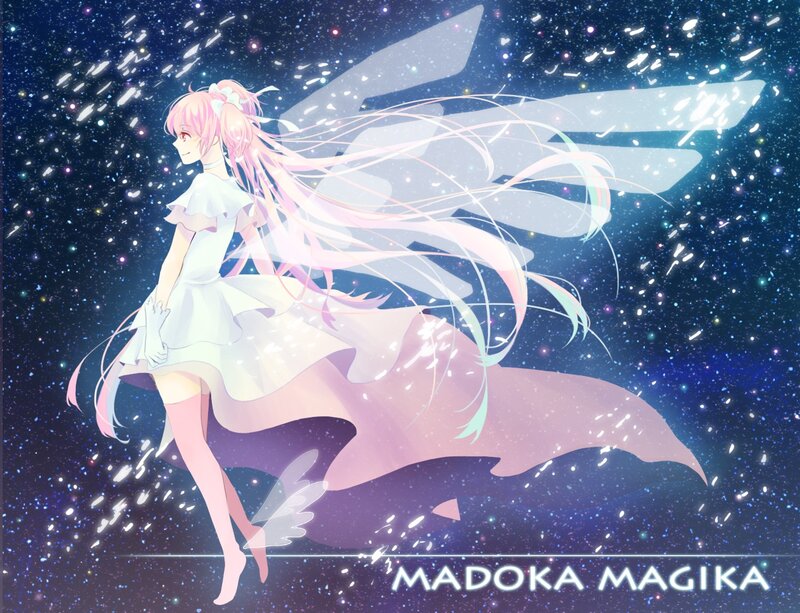 Magical girl in starry sky