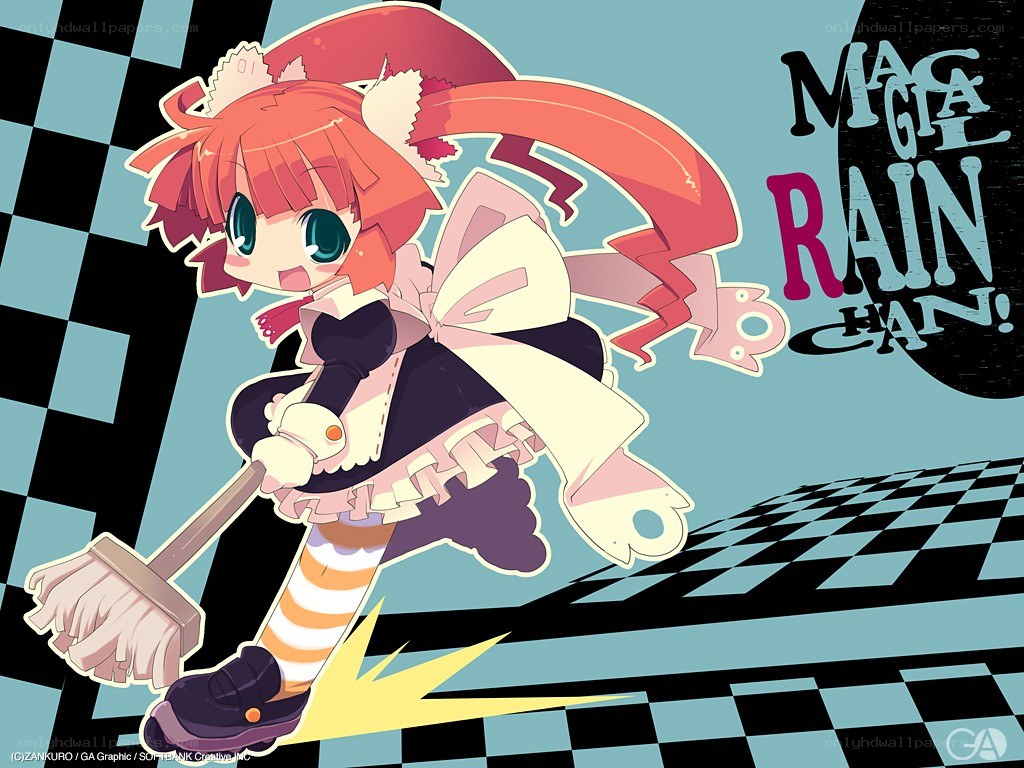 Magical girl with broom