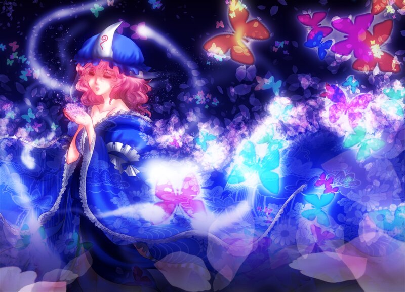 magical girl with butterflies
