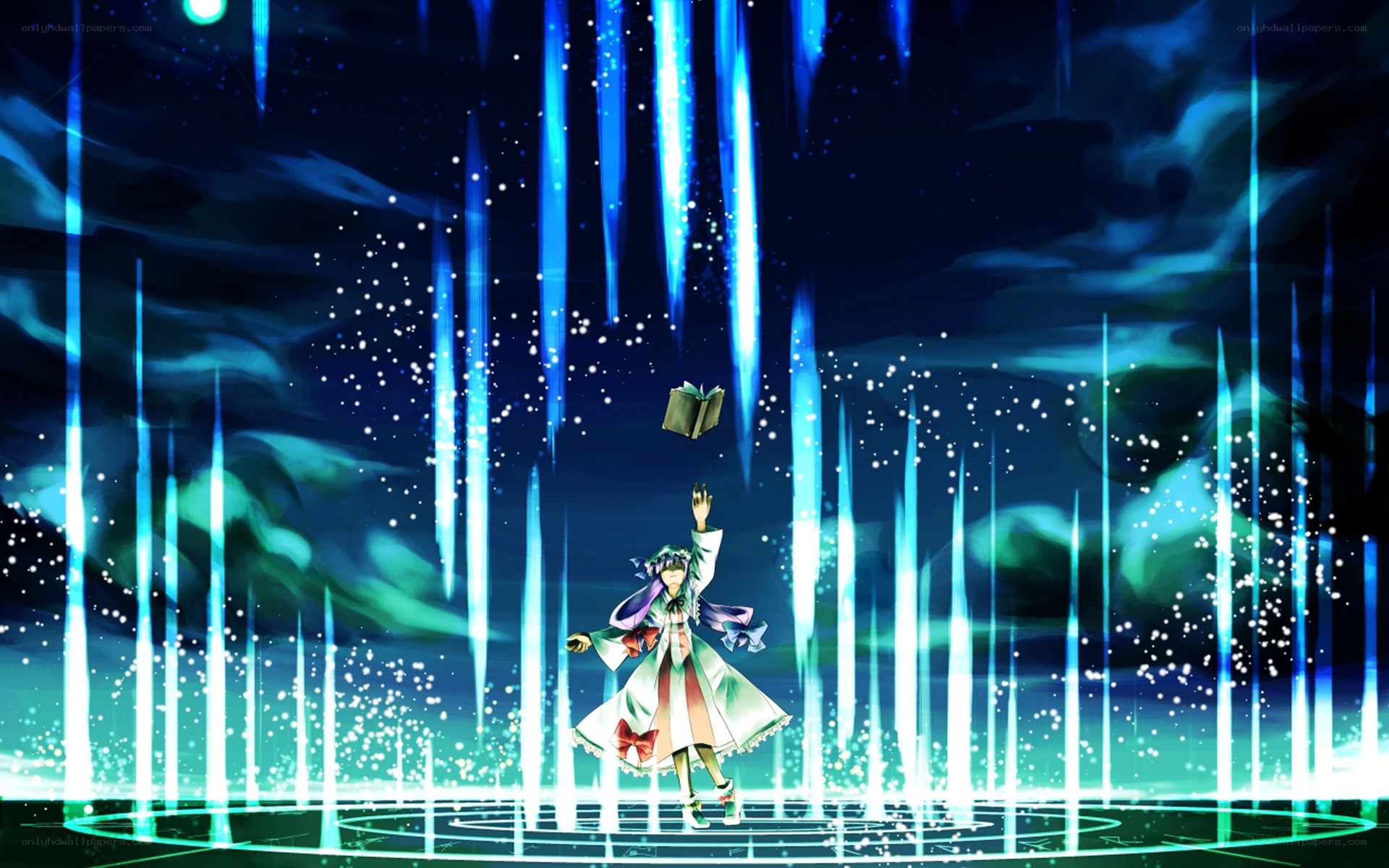 magical girl with floating book