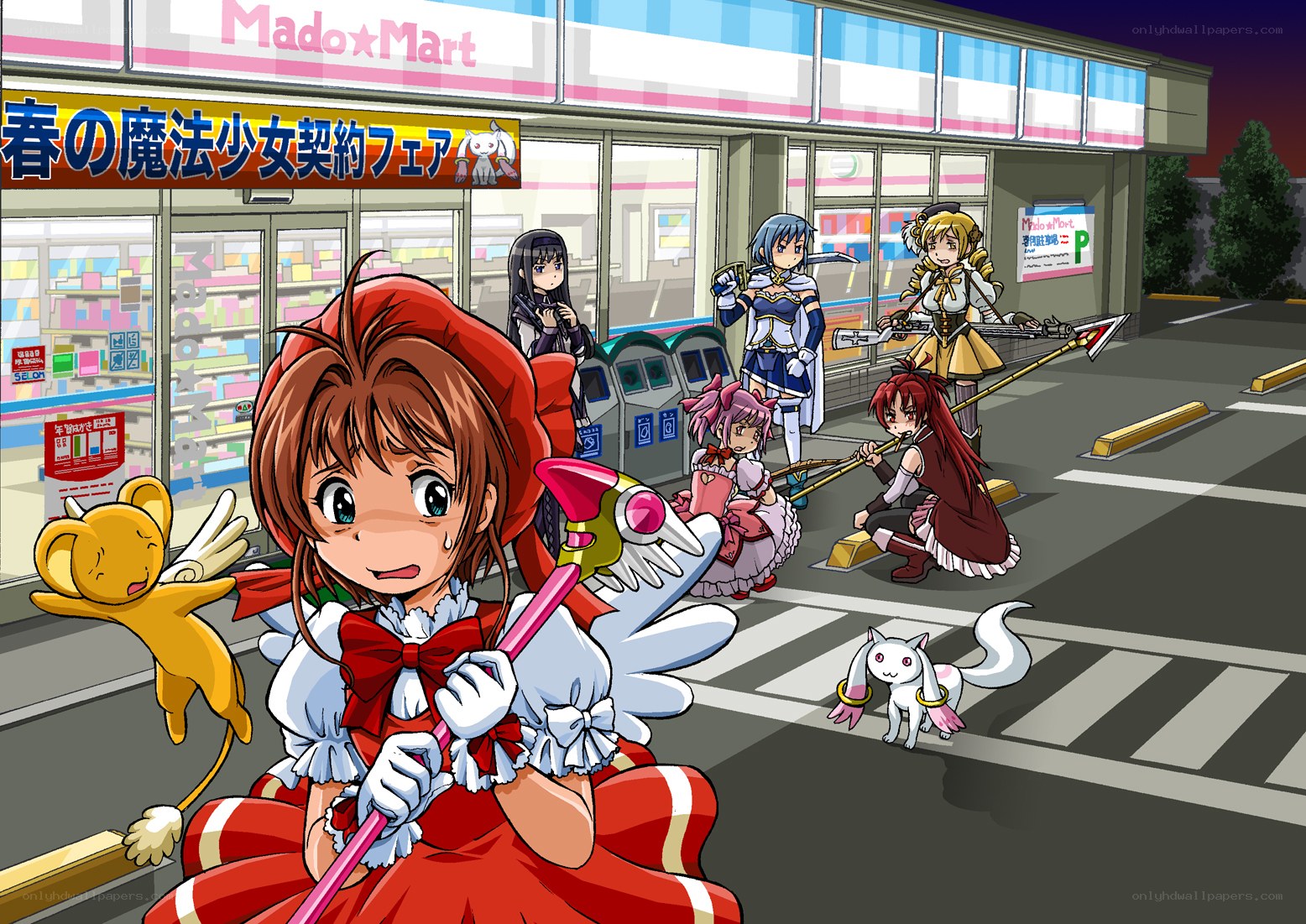 Magical girls at convenience store