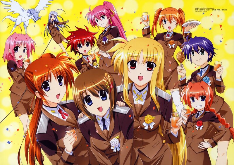 Magical girls celebrating together