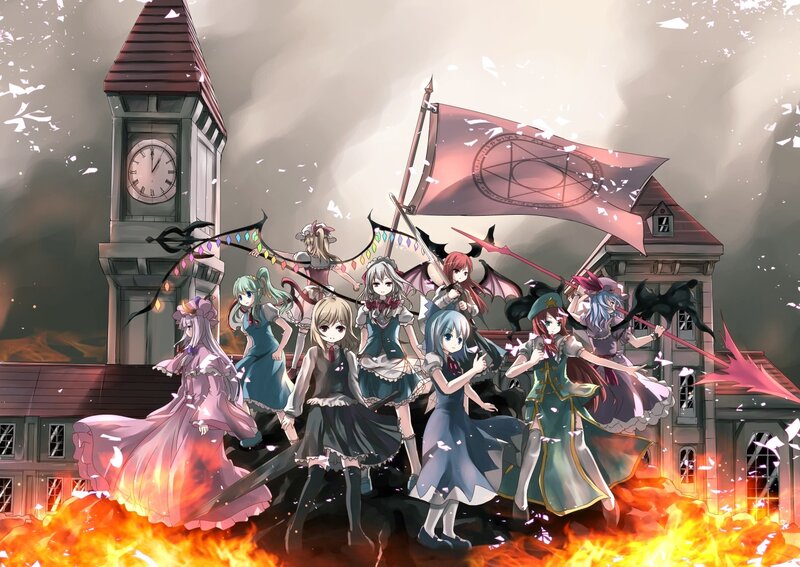 Magical girls in a burning town