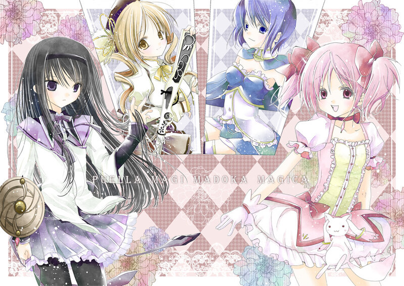 Magical girls in a collage