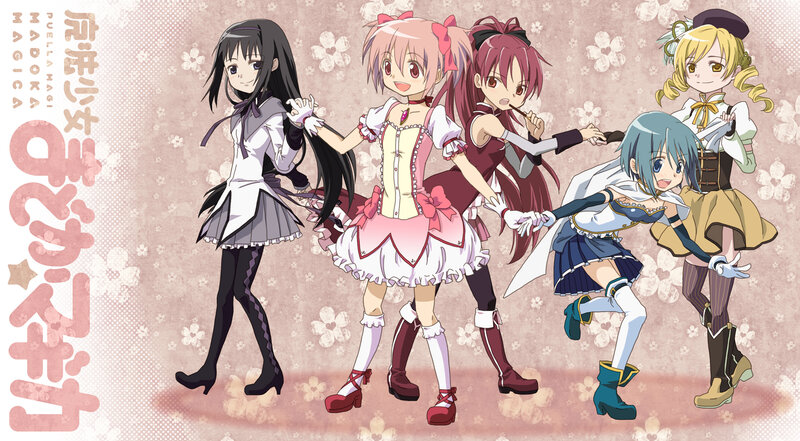 Magical girls in a line