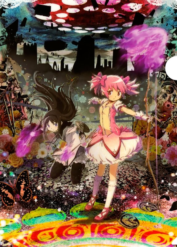 Magical girls in a surreal landscape