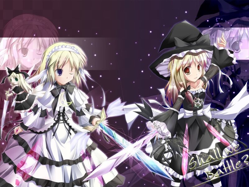 Magical girls in battle