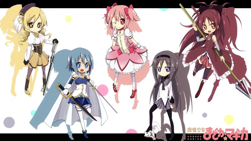 Magical girls in chibi style
