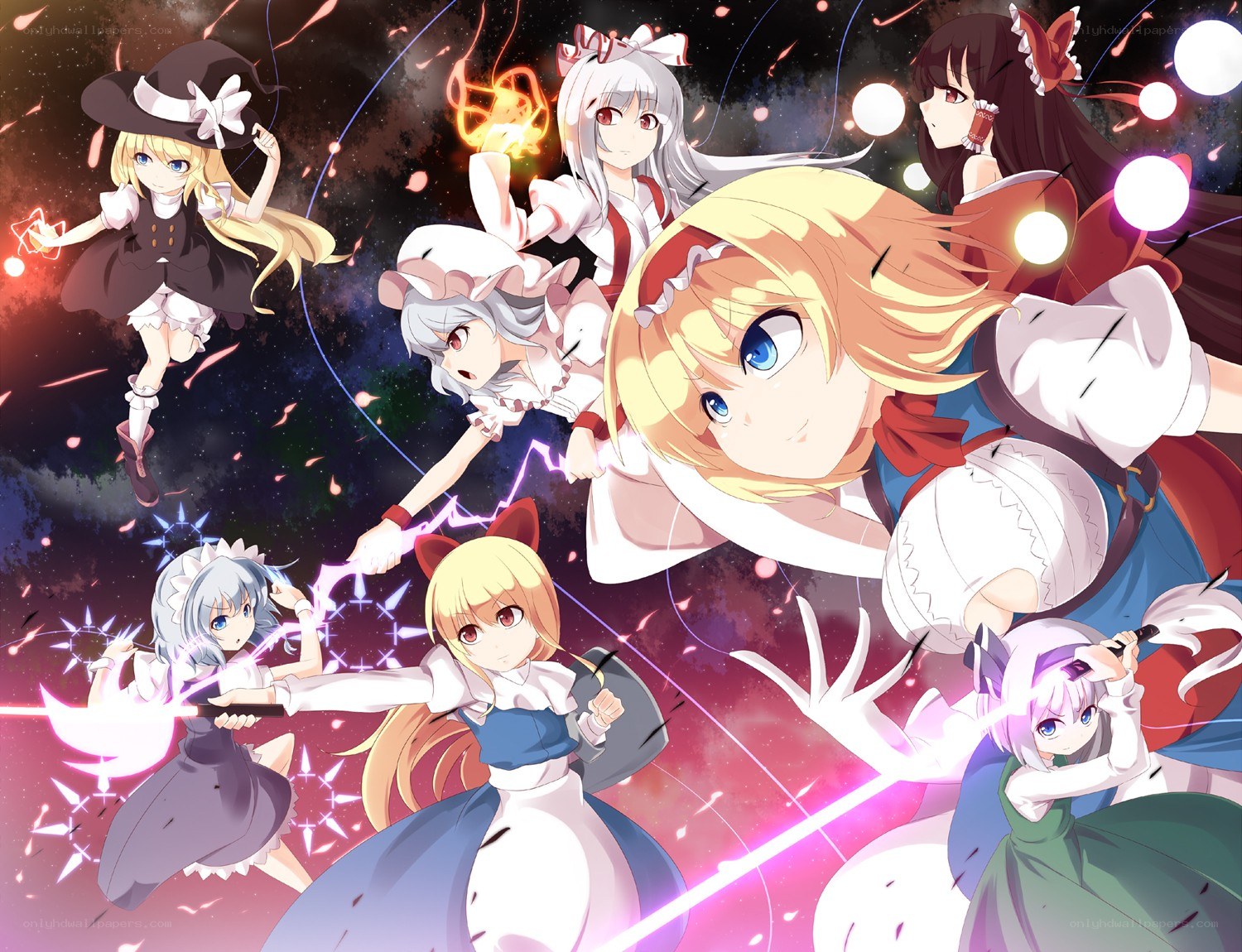 Magical girls in space battle