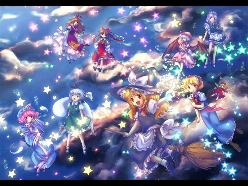 Magical girls in the starry sky