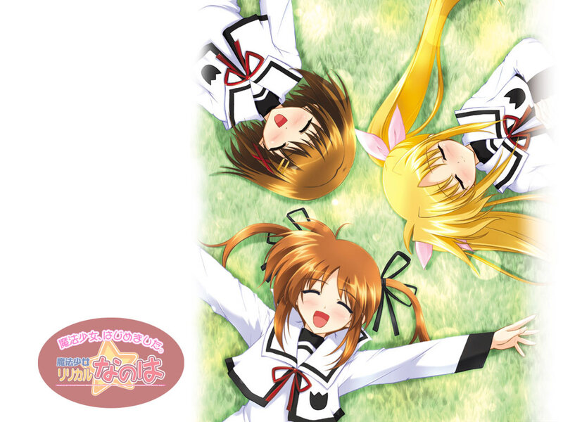 Magical girls on the grass