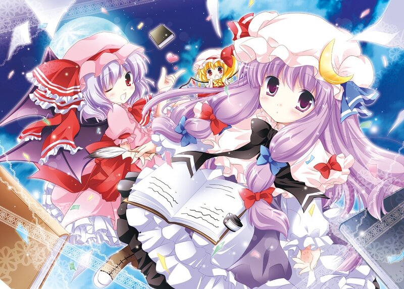 Magical girls with books and wands