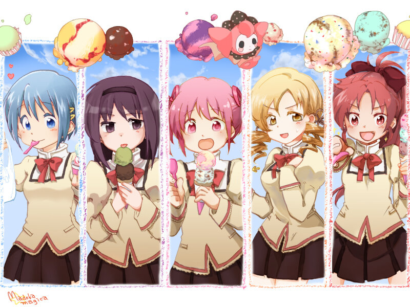 Magical girls with ice cream