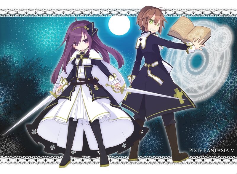 Magical girls with swords
