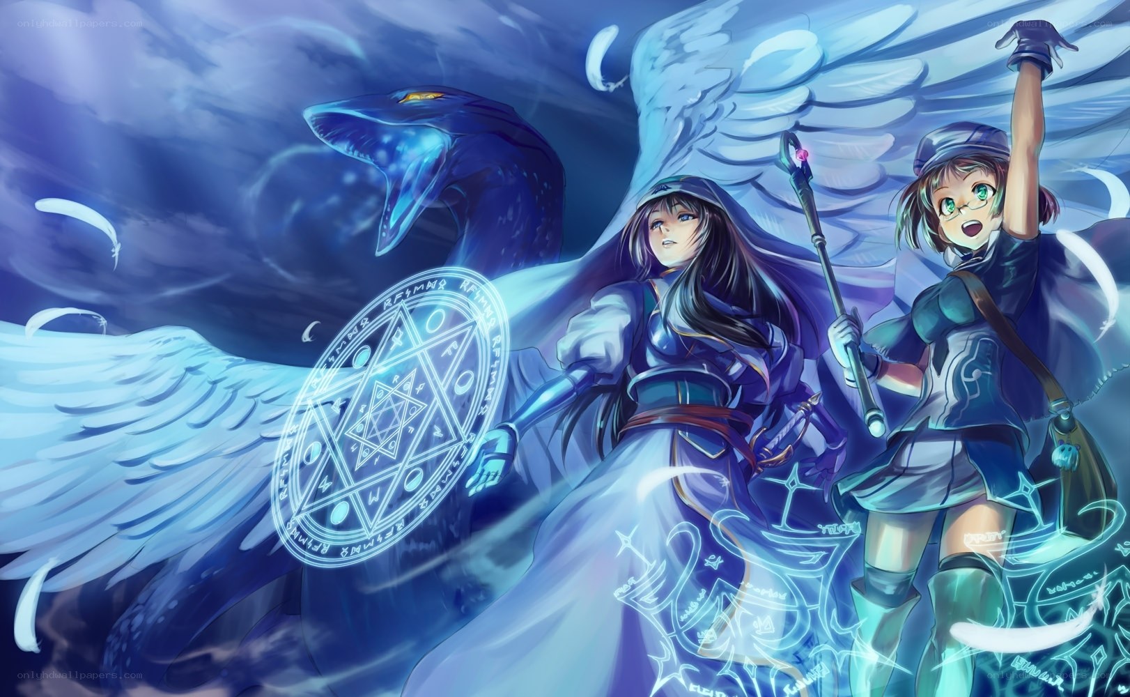 Magical girls with wings