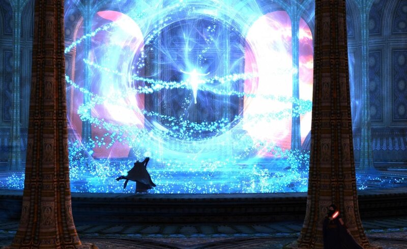 magical portal in grand hall