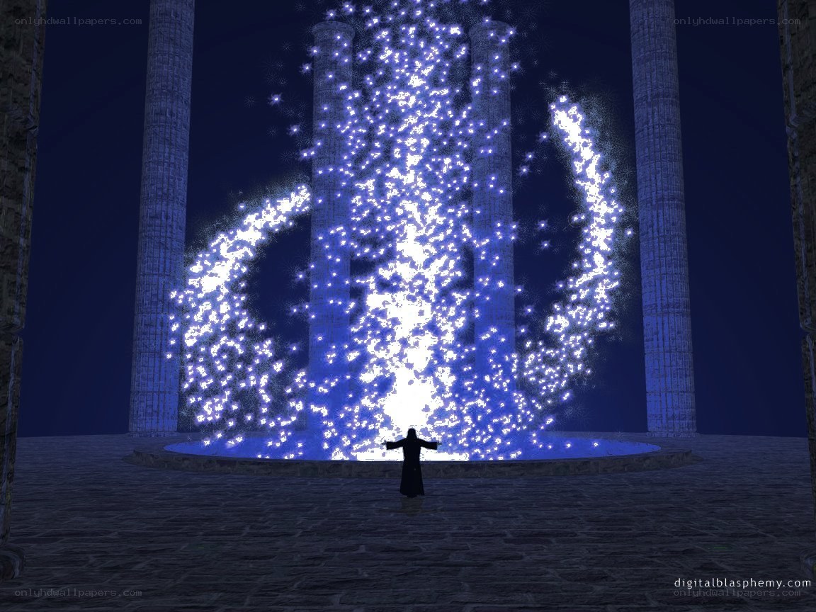 Magical ritual in ancient temple