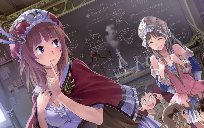 Magical students in a classroom