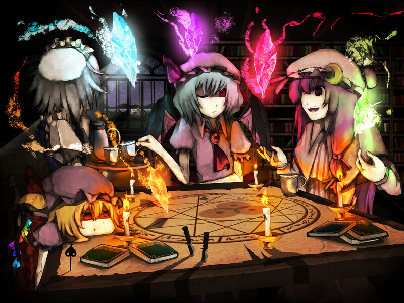 Magical tea party with spirits
