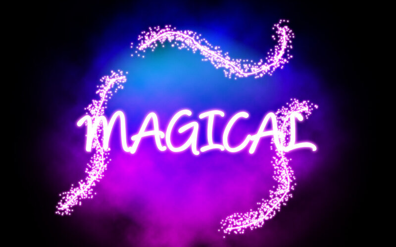 magical text with sparkles