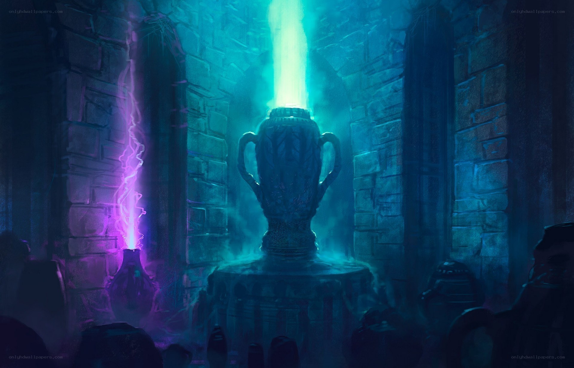 magical vases in a dungeon