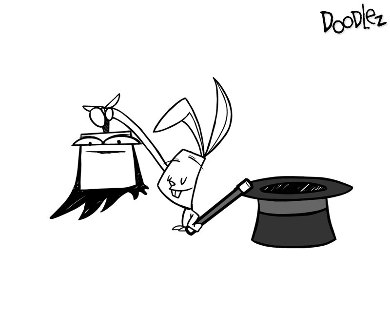 Magician rabbit doodle