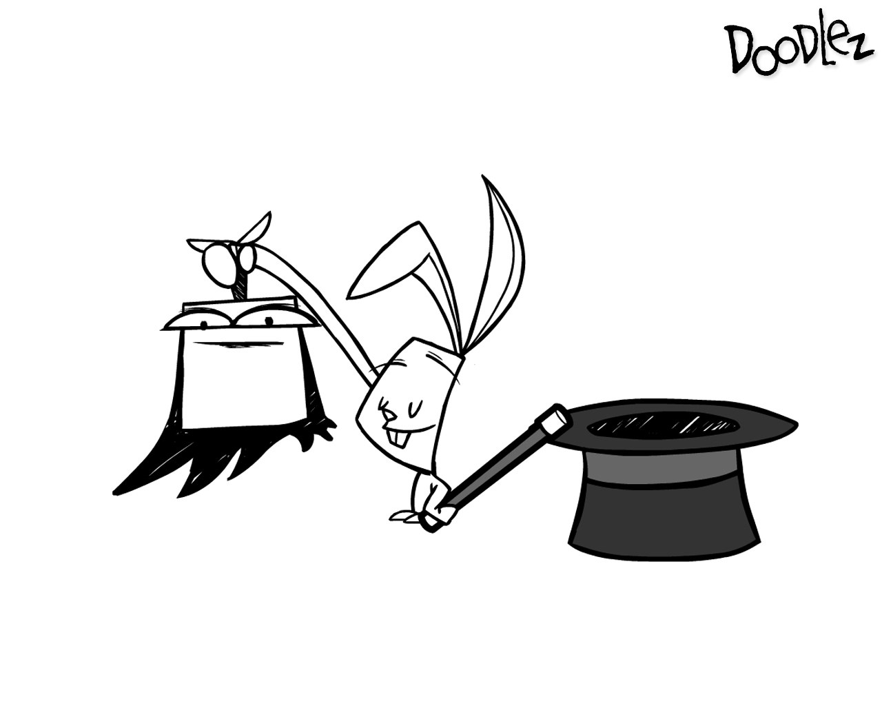 Magician rabbit doodle